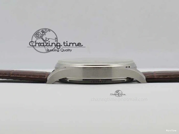 MIROTIME 0427 Sustainable Portuguese IW5444 SS White Dial RG Numbers On Brown Leather Strap A 7256